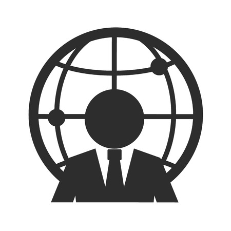 Globe Man Black Iconのイラスト素材