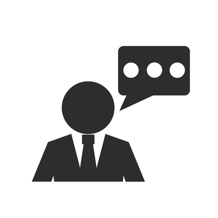 Man Black Icons With Chat Speech Bubblesのイラスト素材