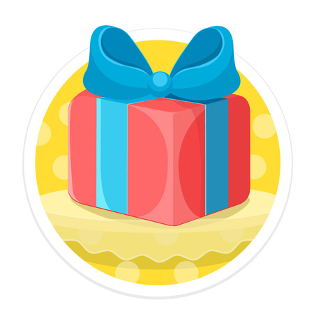 Gift Box Flat Round Iconのイラスト素材