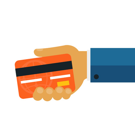 Businessman Giving Money Credit Card Flat Iconのイラスト素材