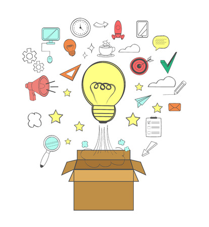 Vector idea flat iconのイラスト素材