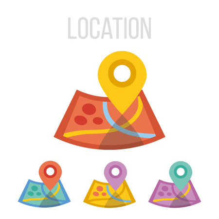 Vector map and label iconsのイラスト素材