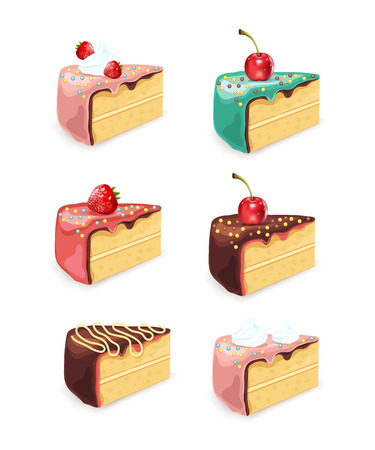 Vector cake set illustrationのイラスト素材