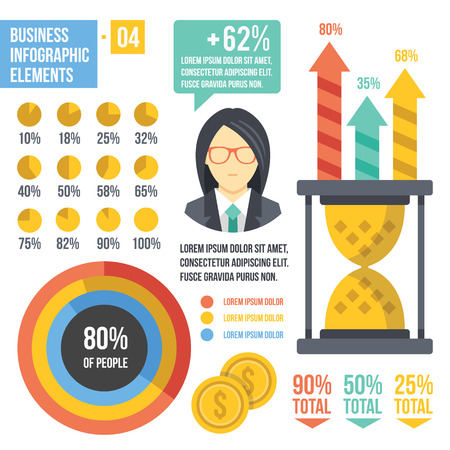 Vintage infographics elements. Set 4.のイラスト素材