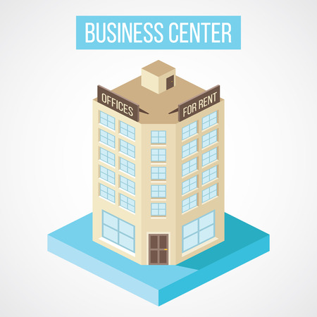 Isometric business center buildingのイラスト素材