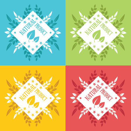 Natural product labels and badgesのイラスト素材