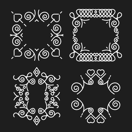 Vintage concept monogram frames setのイラスト素材