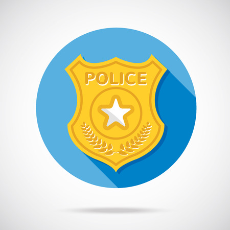 Police officer badge icon. Law and order concept. Flat design vector illustrationのイラスト素材