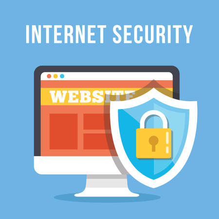 Internet security flat illustration conceptのイラスト素材