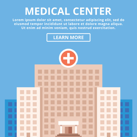 Medical center, modern clinic, hospital building. Simple flat design conceptのイラスト素材