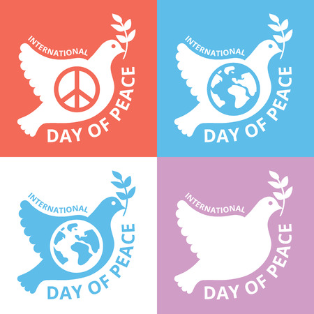 Peace day logo set. Concepts for international day of peaceのイラスト素材