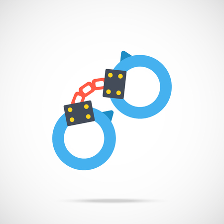 Vector handcuffs icon. Modern flat design vector illustrationのイラスト素材