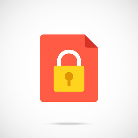 Vector document and lock icon. Modern flat design vector illustrationのイラスト素材