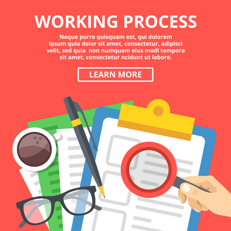 Working process web banner. Creative graphic design elementsのイラスト素材