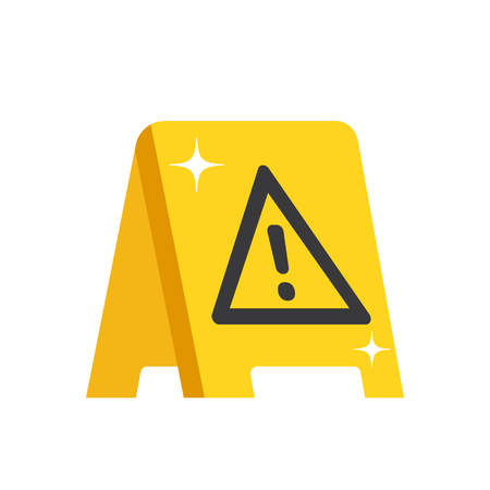 Wet floor warning sign. Modern flat design vector illustrationのイラスト素材