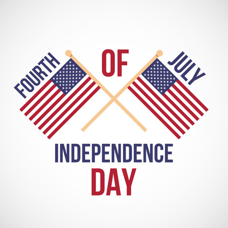 Independence day. American holiday 4th of July abstract background. United States flags, titles banner. Flat design vector illustrationのイラスト素材