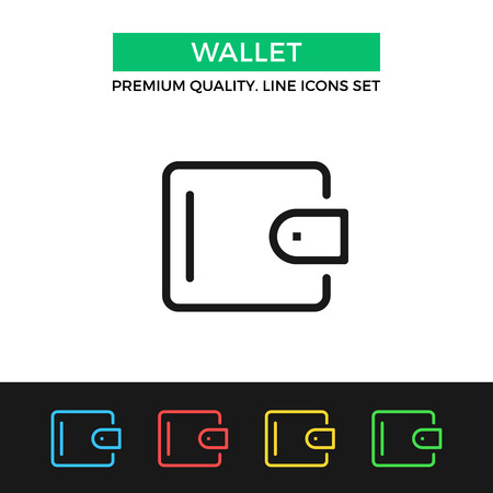 Vector wallet icon. Thin line iconのイラスト素材