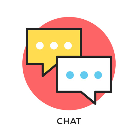 Chat icon. Two speech bubbles. Modern flat design thin line concept. Vector iconのイラスト素材