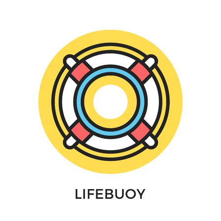 Lifebuoy icon. Life buoy, lifesaver ring. Modern flat design thin line concepts and elements. Vector iconのイラスト素材