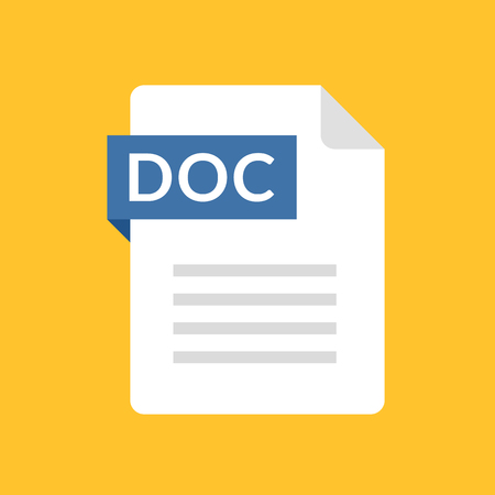 DOC file icon. Text document type. Modern flat design graphic illustration. Vector DOC iconのイラスト素材
