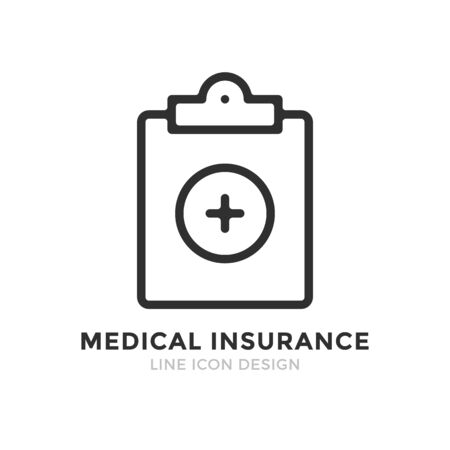 Vector medical insurance icon. Premium quality graphic design element. Modern sign, linear pictogram, outline symbol, simple thin line iconのイラスト素材