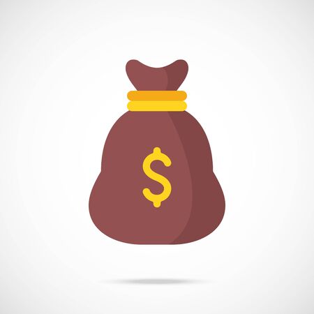 Money bag icon. Sack with dollar sign. Flat design. Vector iconのイラスト素材