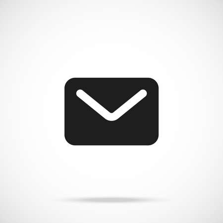 Vector envelope icon. Black symbol silhouette isolated on modern gradient backgroundのイラスト素材