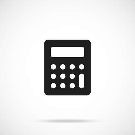Vector calculator icon. Black symbol silhouette isolated on modern gradient backgroundのイラスト素材