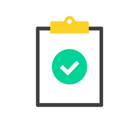 Clipboard and check mark. Flat vector illustrationのイラスト素材