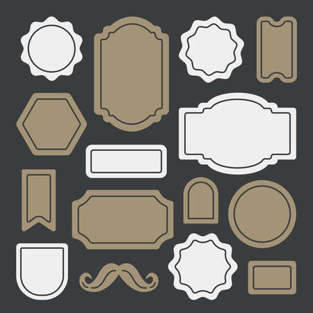 Vector vintage labels. Vector retro badges setのイラスト素材