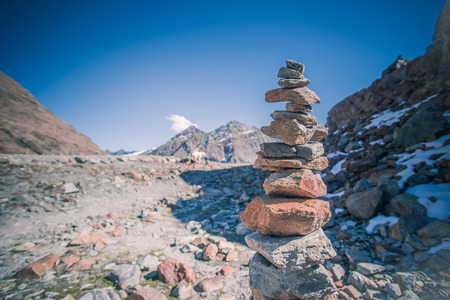 Balance in the Alpsの写真素材