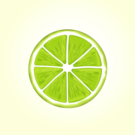 Green realistic lime illustrationのイラスト素材