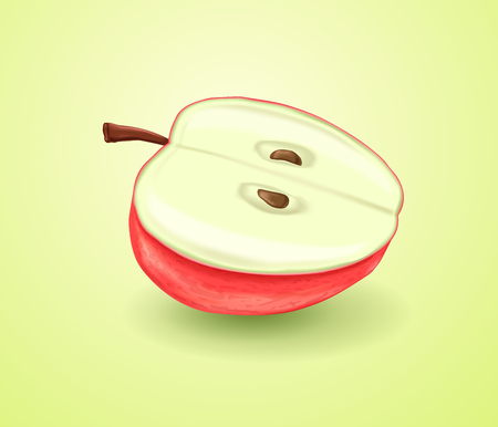 Realistic illustration with red apple.のイラスト素材