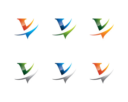 letter v template set of letter v template 写真素材 ストック