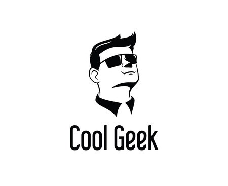 Geek logo design vector, Hipster logo template.のイラスト素材