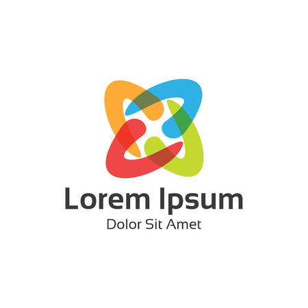 Abstract loop logo template. Loop vector logo design branding corporate identity.のイラスト素材