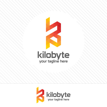 Letter K logo design vector with triangle pixel concept. Colorful and modern design vector of letter K logo template. Suitable for studio company, web design, technology, communication.のイラスト素材