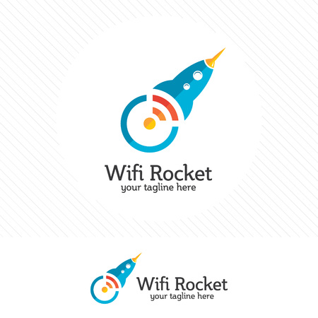 Wifi rocket. Wifi signal symbol and rocket design vector.のイラスト素材