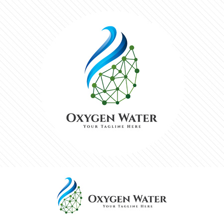 Water drop,  green ecology and fresh water concept design vector.のイラスト素材