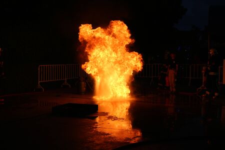 bonfire bomb explosion fire flame.の写真素材