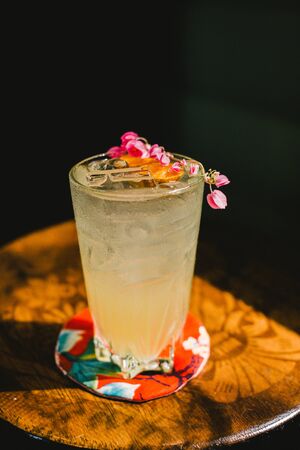 Iced Herbal Cold Drink in glassの写真素材