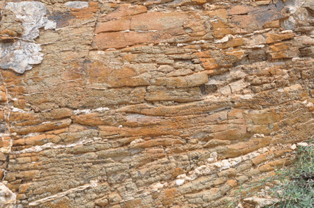 Close up of stone wall texture background. Natural pattern and texture.の写真素材