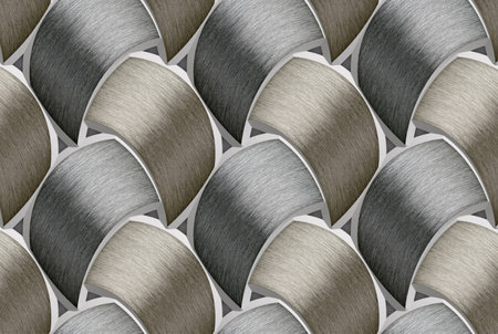 Seamless texture of brushed metal plates in a circle shape.の写真素材