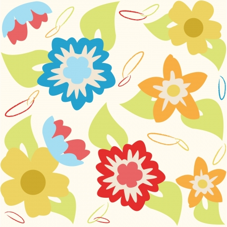 Spring flower print patternのイラスト素材