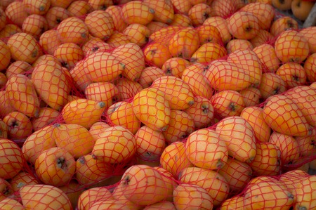 Marula fruit on the market. Close-up. Top view