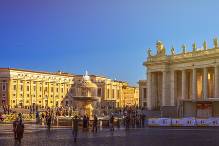 The St. Peters basilica is seen at St. Peters square in Vatican City, Vaticanのeditorial素材