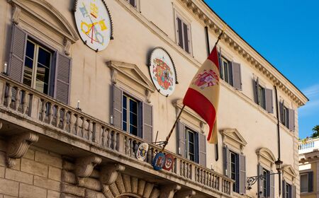 Rome, Italy - November 11, 2018: Colorful street of Rome city and capital of Italyのeditorial素材