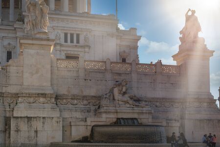 Rome, Italy - November 11, 2018: Piazza Venezia, view from Vittorio Emanuele II Monument, Romeのeditorial素材