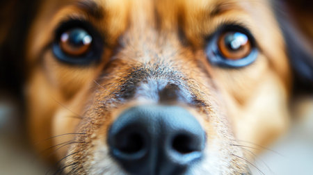 Close up of a dog's nose. Shallow depth of field.の素材
