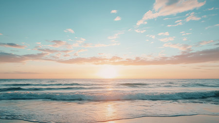 Beautiful seascape with sunset over the sea - Vintage Filterの素材